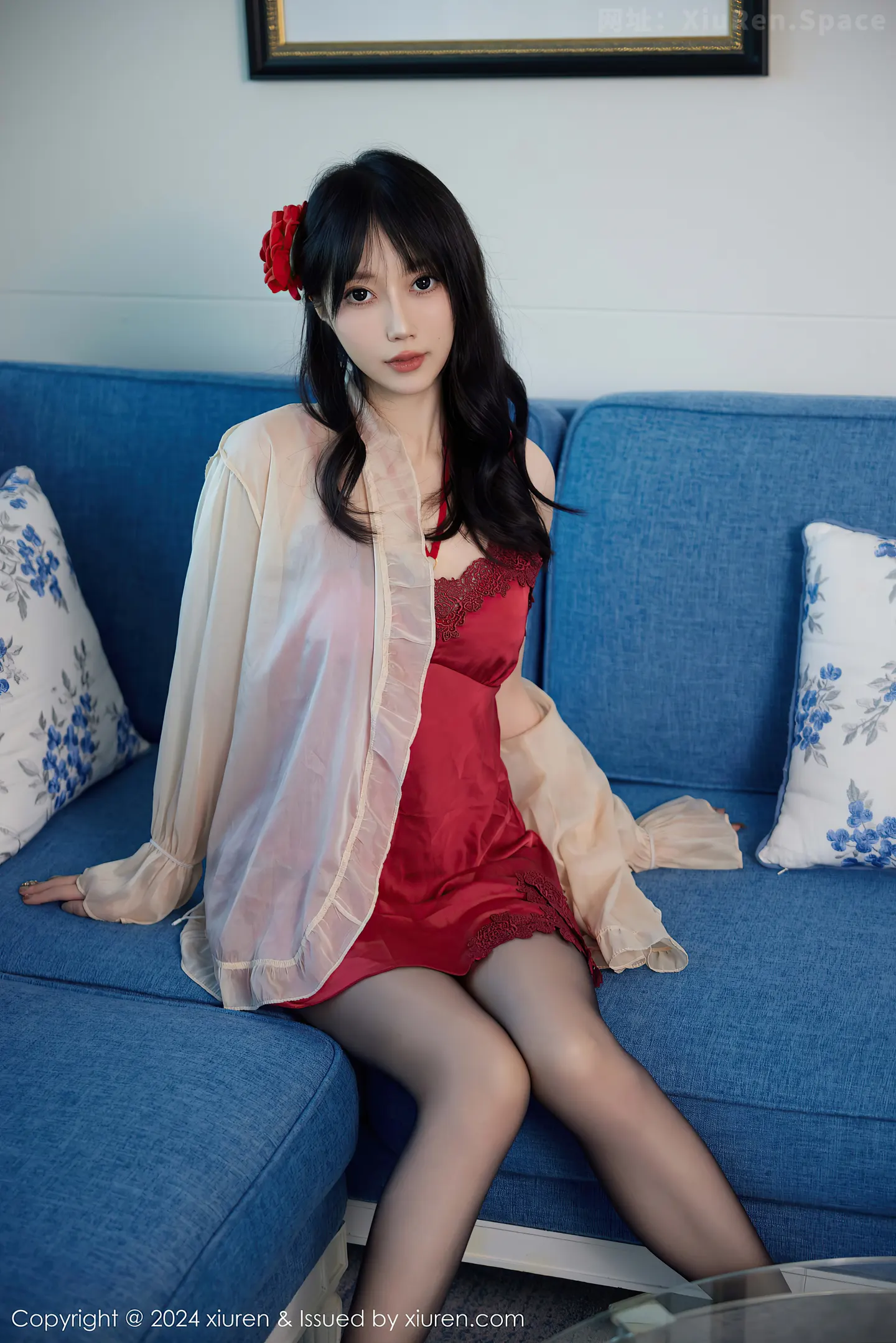 图片[3]-[XiuRen秀人网] VOL.9488 模特玥儿玥er性感红色睡裙露红色内衣配超薄黑色秀美腿诱惑写真79P-秀人网官方网站